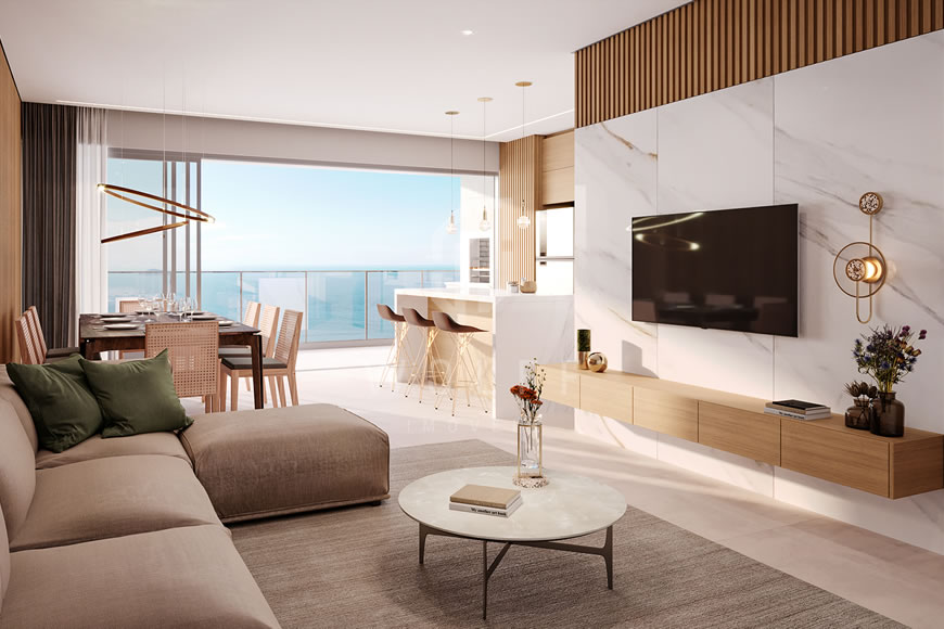 JD982 - Apartamento Sofisticado a 120 metros da Praia de Armação