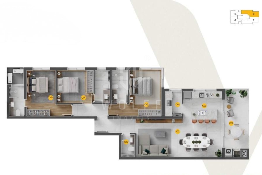 JD983 - Apartamentos com Deslumbrante Vista Mar